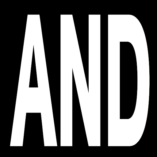 American Apparel launch carousel, slide 2: And. Tall white lettering on black.