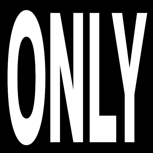 American Apparel launch carousel, slide 3: Only. Tall white lettering on black.