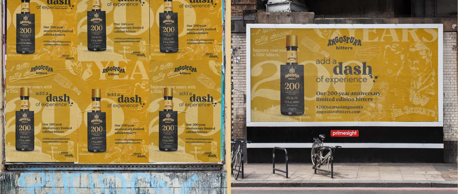 Reserve bitters outdoor advertising mock-ups showing a poster wall and a landscape billboard.