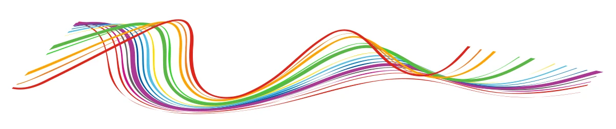 A flowing wave of Caribbean Airlines colours.