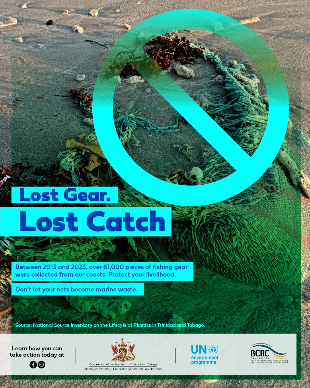 Lost Gear. Lost Catch. Campaign post showing discarded fishing nets.