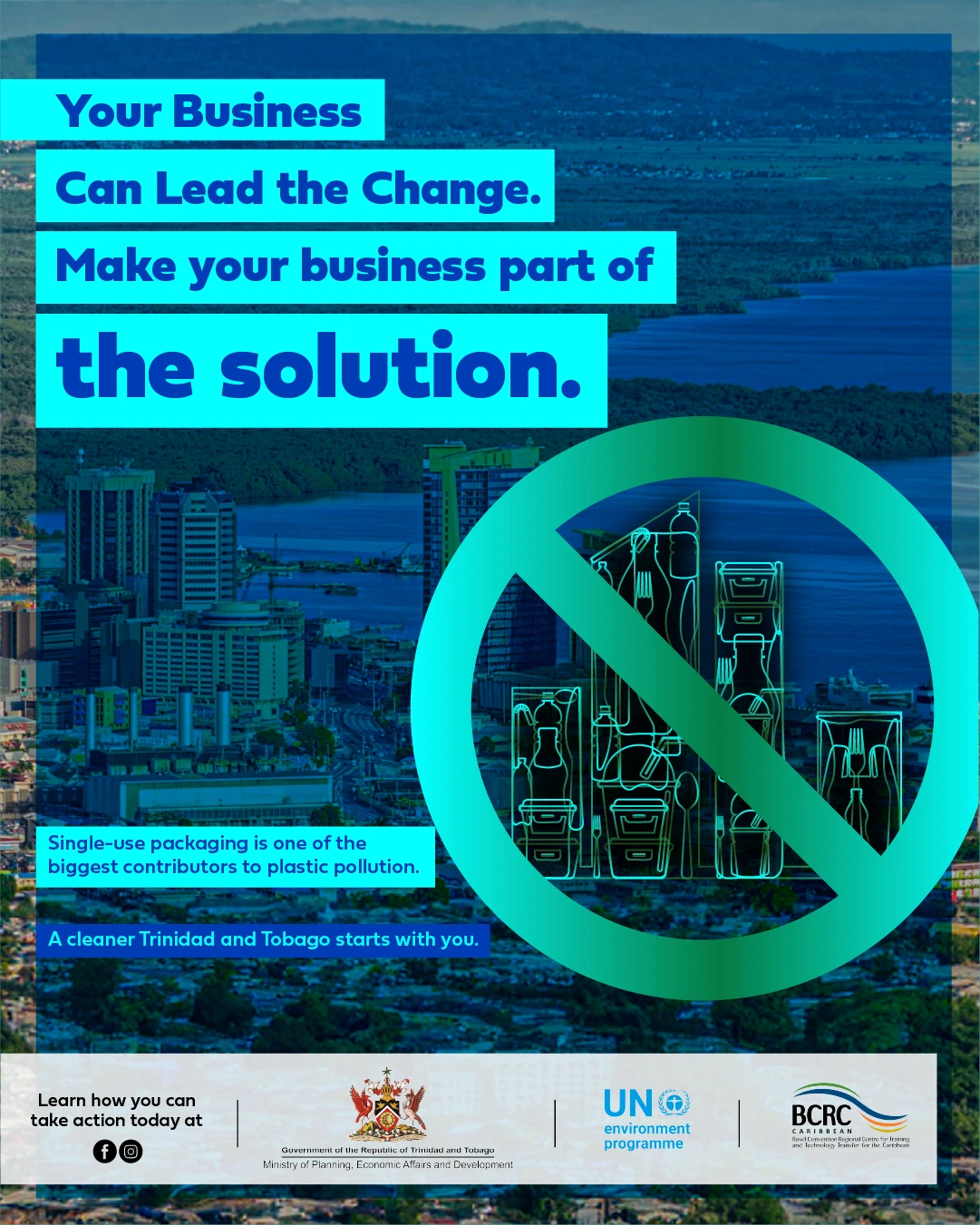 Your Business Can Lead the Change. Make your business part of the solution. Campaign post.